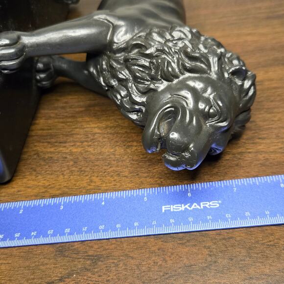 Majestic Standing Lion Statue Figurine - Heavy Faux Bronze Resin Doorstop 10" - Picture 13 of 13